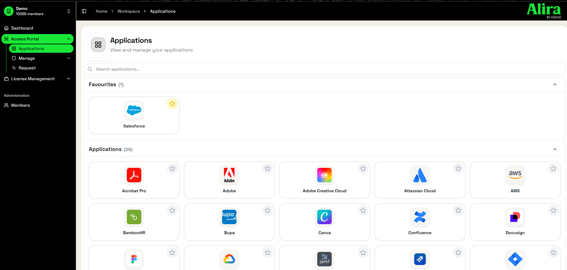 Alira — Application catalogue